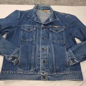 Vintage Rustler Denim Jacket Men's Medium Trucker Western Faded